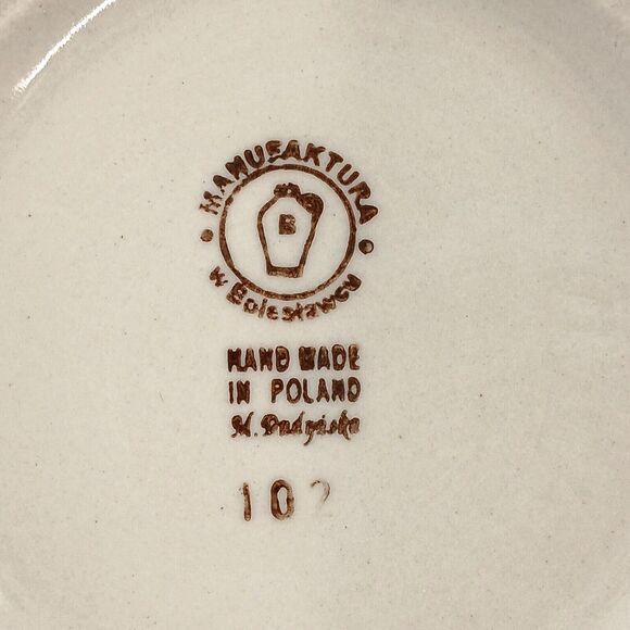 Manufaktura w Bolestawcu 8” Floral Ceramic Bowl Polish Pottery Handmade #102 - Picture 8 of 11